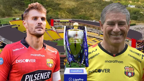 Javier Burrai y Ariel Holan (Foto tomada de: Barcelona SC/API/Liga Pro)