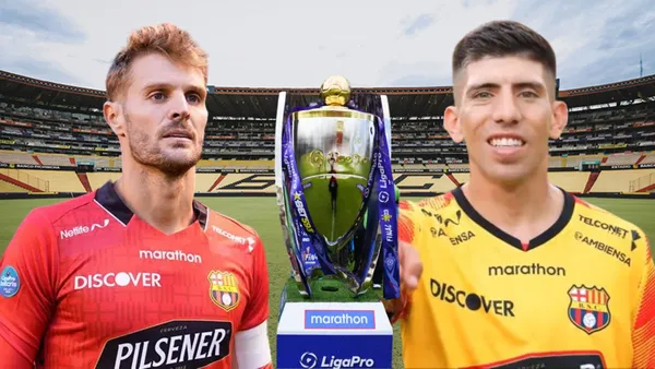 Javier Burrai y Braian Oyola (Foto tomada de: Alcaldía de Guayaquil/Barcelona SC/API)