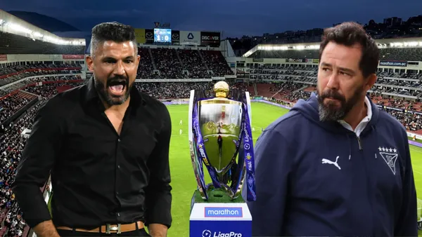 Javier Gandolfi y Pablo Sánchez (Foto tomada de: Liga de Quito/API/TNT/Liga Pro)