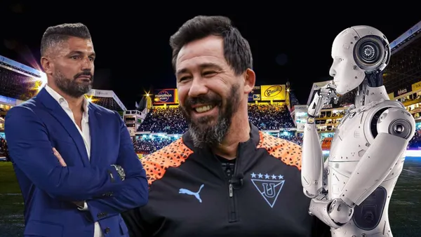 Javier Gandolfi y Pablo Sánchez (Foto tomada de: Liga de Quito/La Nación/Tribuna)