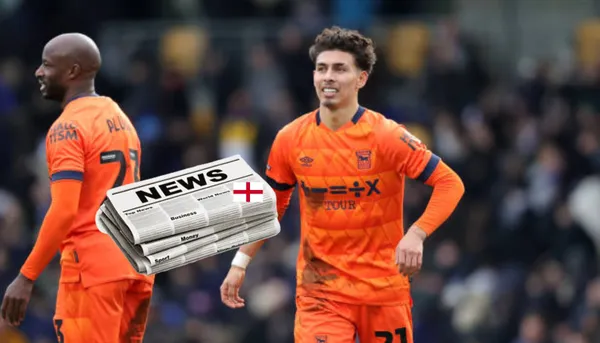 Jeremy Sarmiento con la camiseta de Ipswich Town.