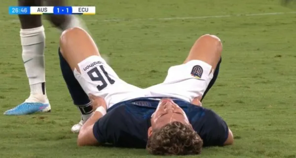 Jeremy Sarmiento se lesionó en el partido entre la Selección Ecuatoriana contra Australia