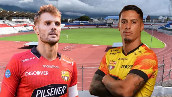 Jesús Trindade y Javier Burrai (Foto tomada de: Prefectura de Ibarra/API/Barcelona SC)