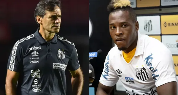 Jhojan Julio jugó el partido entre Santos ante Palmeiras pero luego de su blooper Bustos lo mandó al banco