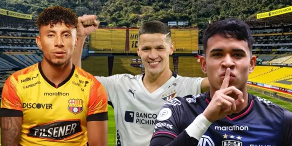 Joao Rojas, Alex Arce y Kendry Páez (Foto tomada de: API/Barcelona SC)