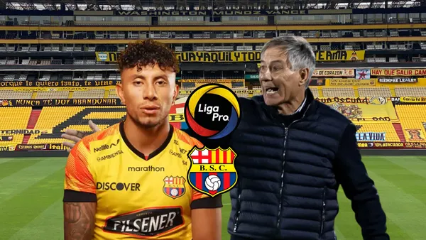 Joao Rojas, Ariel Holan dando indicaciones. Foto tomada de: Barcelona SC/Pes Logos