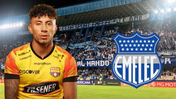 Joao Rojas con los hinchas de Emelec en el Estadio Capwell (Foto tomada de: Primicias/Barcelona SC/Wikipedia)