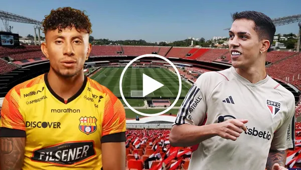 Joao Rojas e Igor Vinísius en el Estadio Morumbi (Foto tomada de: Ecuavisa/Barcelona SC/