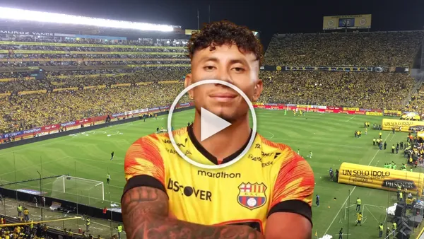 Joao Rojas posando, estadio Monumental. Foto tomada de: Barcelona SC
