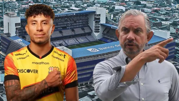 Joao Rojas y José Pileggi en el Estadio Capwell (Foto tomada de: Wikipedia/Barcelona SC/Emelec/