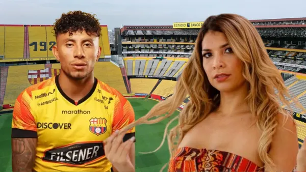 Joao Rojas y la Samba Alvarado en el Estadio Monumental (Foto tomada de: Extra/Barcelona SC/Samba Alvarado)