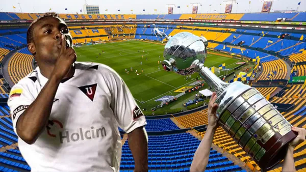 Joffre Guerrón y la Copa Libertadores en el Estadio Universitario (Foto tomada de: El Siglo de Torreón/Liga de Quito/Conmebol)