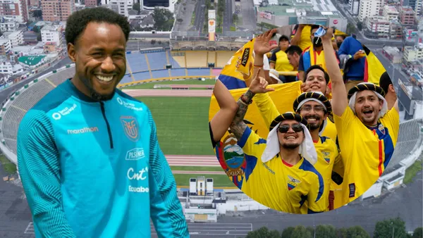 John Yeboah demostró que es 100% ecuatoriano con Jeremy Sarmiento (Foto tomada de: Primicias/FEF)