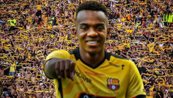 Johnny Quiñónez y la hinchada de Barcelona SC