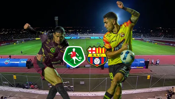 Jonathan Dos Santos rematando, Nicolás Ramírez defendiendo. Foto tomada de: Mushuc Runa