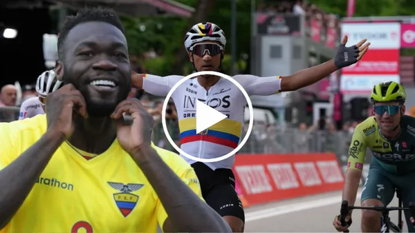 Jonathan Narváez y Felipe Caicedo en el Giro de Italia (Foto tomada de: Giro de Italia/La Tri)