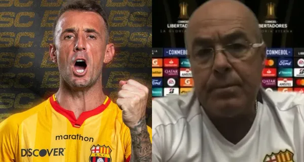 Jorge Célico reconoció que tendrá varias bajas en Barcelona SC para el cotejo de Libertadores, entre ellos Damián Díaz