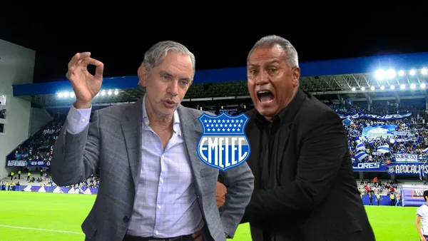 Jose Pileggi enojado, Hernán Torres gritando. Foto tomada de: EL Universo/Emelec