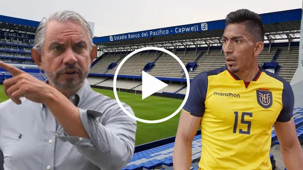 José Pileggi y Ángel Mena en el Estadio Capwell (Foto tomada de: El Universo/FEF/Ecuavisa)