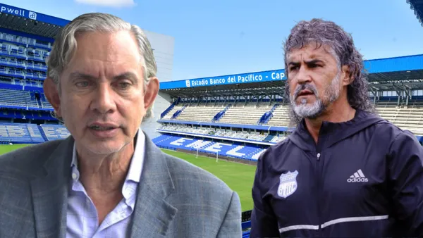 José Pileggi y Leonel Álvarez (Foto tomada de: El Universo/Emelec)