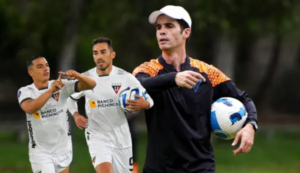 Josep Alcácer brindó una conferencia de prensa de cara al duelo de LDU. FOTO: Gamavisión Ecaudor