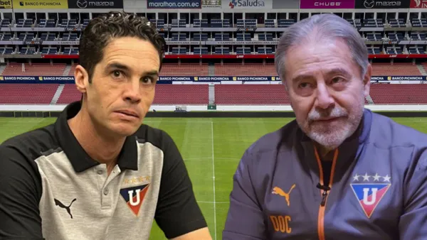 Josep Alcácer e Isaac Álvarez en Casa Blanca (Foto tomada de: Primicias/La Red/Liga de Quito)