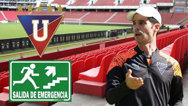 Josep Alcácer en el Estadio Rodrigo Paz (Foto tomada de: Primicias/Liga de Quito/Wikipedia/Extintor)