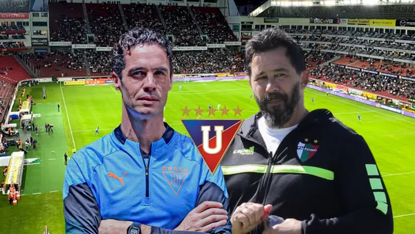 Josep Alcácer, Pablo Sánchez. Foto tomada de: Liga de Quito One Football