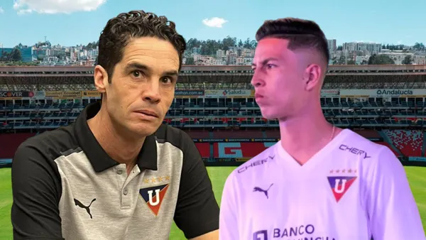 Josep Alcácer y Miguel Parrales (Foto tomada de: Liga de Quito/API)