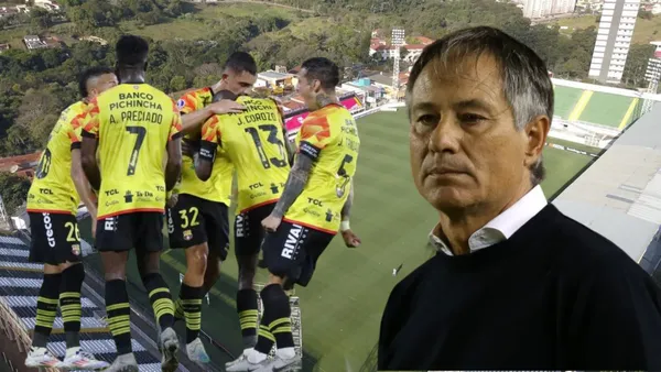 Jugadores de Barcelona SC y Ariel Holan (Foto tomada de: Bragantino/TyC Sports/API)