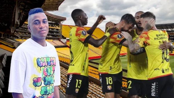 Jugadores de Barcelona SC y Bryan Carabalí (Foto tomada de: Primicias/Bryan Carabalí/API)