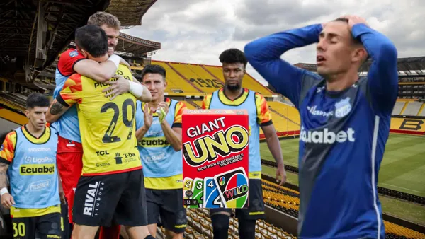 Jugadores de Barcelona SC y Juan Pablo Ruíz Gómez (Foto tomada de: Primicias/API)