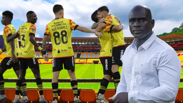 Jugadores de Barcelona SC y Segundo Castillo (Foto tomada de: Barcelona SC/API)