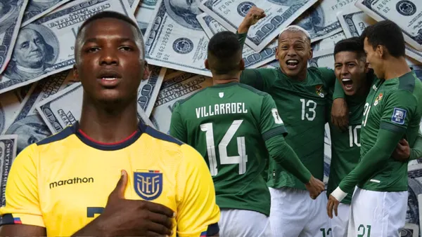 Jugadores de Bolivia y Moisés Caicedo (Foto tomada de: Mises/Moisés Caicedo/Bolivia)