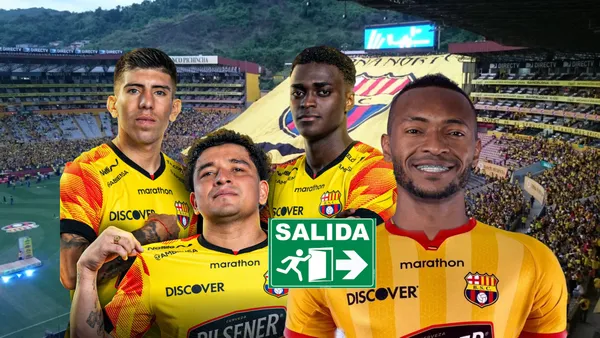 Jugadores de BSC posando y Pedro Pablo Perlaza. Foto tomada de: Barcelona SC