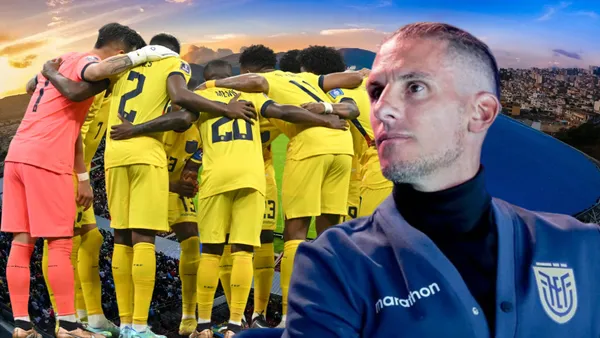 Jugadores de la Selección Ecuatoriana y Sebastián Beccacece (Foto tomada de: Liga de Quito/La Tri)