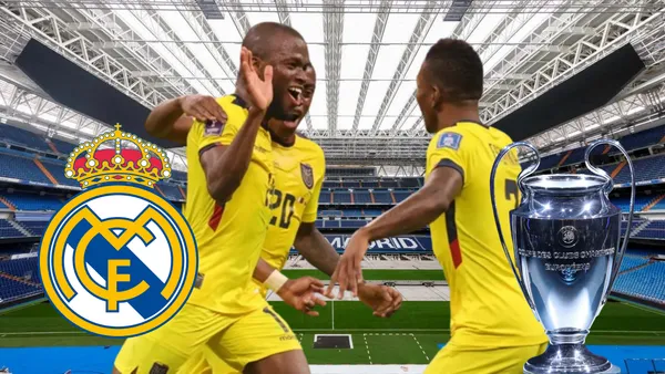 Jugadores de La Tri festejando en el Estadio Santiago Bernabéu (Foto tomada de: Real Madrid/La Tri/Wikipedia)