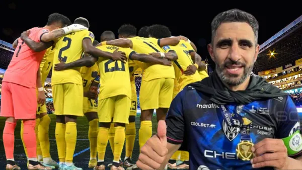 Jugadores de La Tri y Cristian Pellerano (Foto tomada de: Liga de Quito/La Tri/Independiente del Valle)