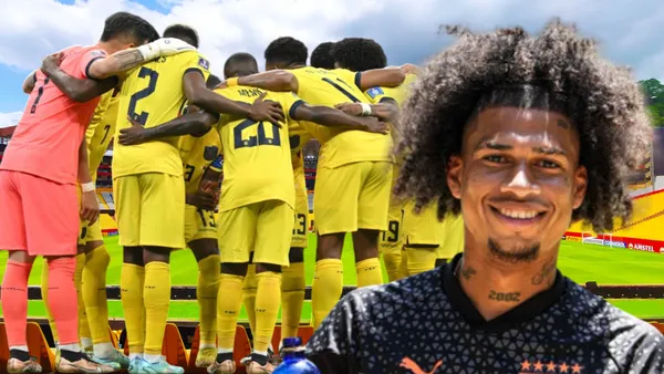 Jugadores de La Tri y Marco Angulo (Foto tomada de: Barcelona SC/La Tri/Liga de Quito)