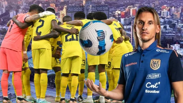 Jugadores de La Tri y Sebastián Beccacece (Foto tomada de: Andina/La Tri)