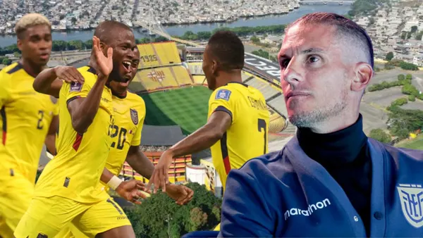 Jugadores de La Tri y Sebastián Beccacece (Foto tomada de: Barcelona SC/API/La Tri)