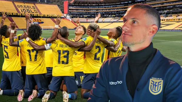 Jugadores de La Tri y Sebastián Beccacece (Foto tomada de: Barcelona SC/API/Urgente)