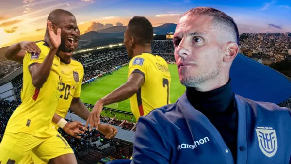 Jugadores de La Tri y Sebastián Beccacece (Foto tomada de: Liga de Quito/API/La Tri)