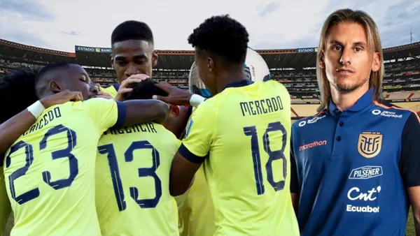 Jugadores de La Tri y Sebastián Beccacece (Foto tomada de: Municipio de Guayaquil/La Tri)