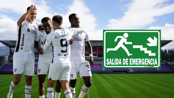 Jugadores de Liga de Quito (Foto tomada de: Primicias/API/Extintor)