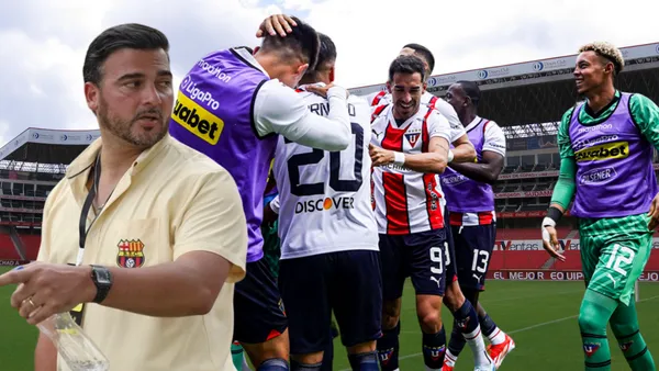 Jugadores de Liga de Quito y Antonio Álvarez (Foto tomada de: Wikipedia/API)