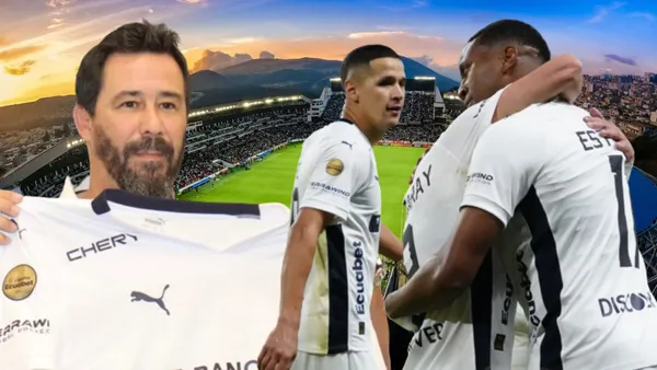 Jugadores de Liga de Quito y Pablo Sánchez (Foto tomada de: Liga de Quito/API)