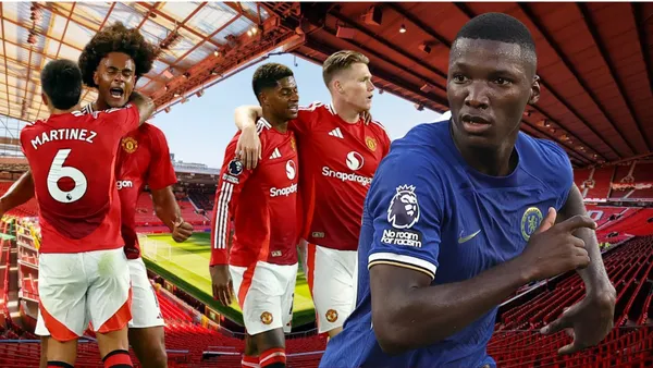 Jugadores del Manchester United y Moisés Caicedo (Foto tomada de: Sports/Chelsea)