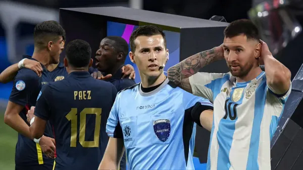 Jugadores Ecuador, Andrés Matonte, Lionel Messi. Foto tomada de: Portal Medios Públicos/El Espectador