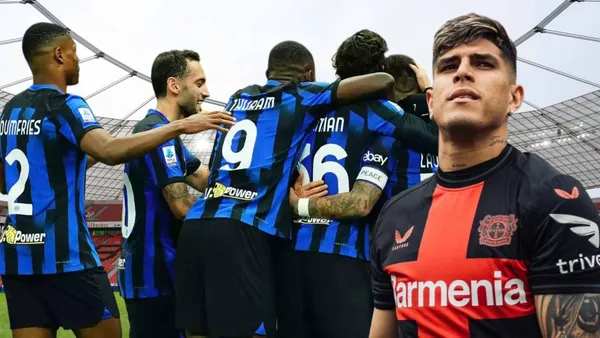 Jugadores Inter de Milán y Piero Hincapié (Foto tomada de: Bundesliga/Inter de Milán)
